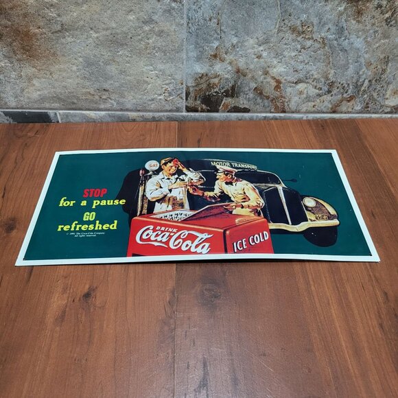 VTG Coca Cola Tin Metal Poster Wall Hanging Decor - Picture 3 of 9